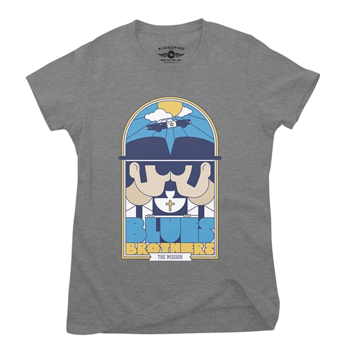 The Blues Brothers Stained Glass Ladies T Shirt - Relaxed Fit - ladiesdeepheather