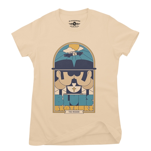 The Blues Brothers Stained Glass Ladies T Shirt - Relaxed Fit - ladiessanddune