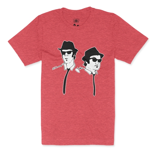 The Blues Brothers Silhouette T-Shirt - Lightweight Vintage Style - heatherredrocks