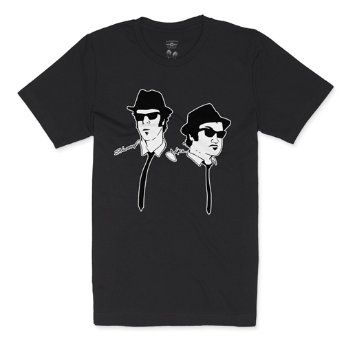 The Blues Brothers Silhouette T-Shirt - Lightweight Vintage Style - vintageblack