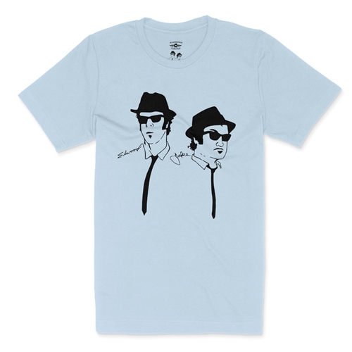 The Blues Brothers Silhouette T-Shirt - Lightweight Vintage Style - vintagethrowbackblue
