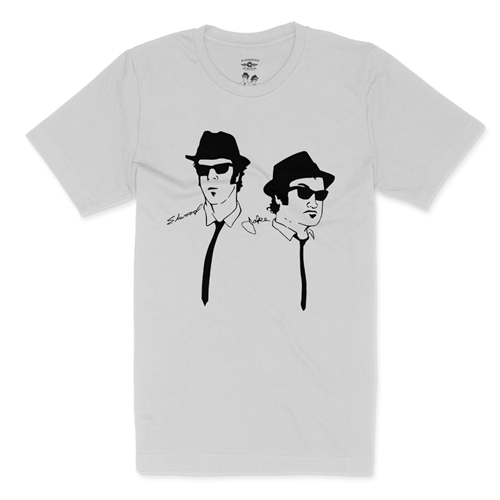 The Blues Brothers Silhouette T-Shirt - Lightweight Vintage Style - white