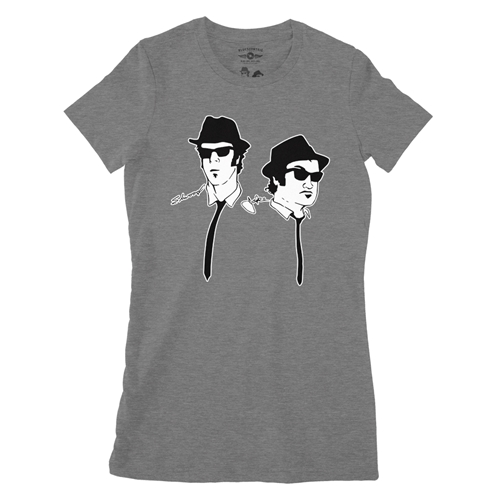 The Blues Brothers Silhouette Ladies T Shirt - Relaxed Fit - ladiesdeepheather