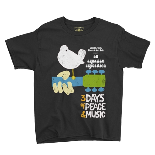 Woodstock Festival Poster Youth T-Shirt - Lightweight Vintage Children & Toddlers - youthblack