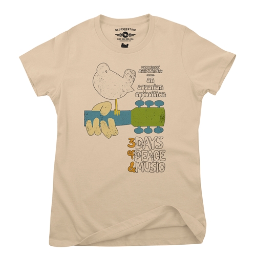 Woodstock Festival Poster Ladies T Shirt - Relaxed Fit - ladiessanddune