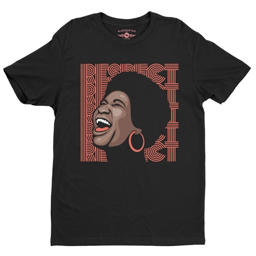 Aretha Respect Hoops T-Shirt - Lightweight Vintage Style - vintageblack