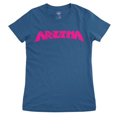 Aretha Franklin Pink Poster Ladies T Shirt - Relaxed Fit - ladiesblue