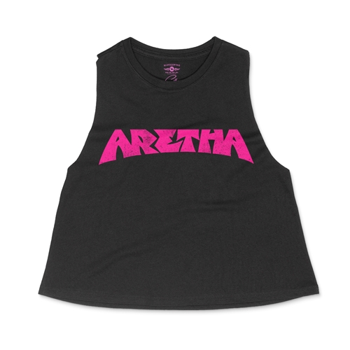 Aretha Franklin Pink Poster Racerback Crop Top - Women