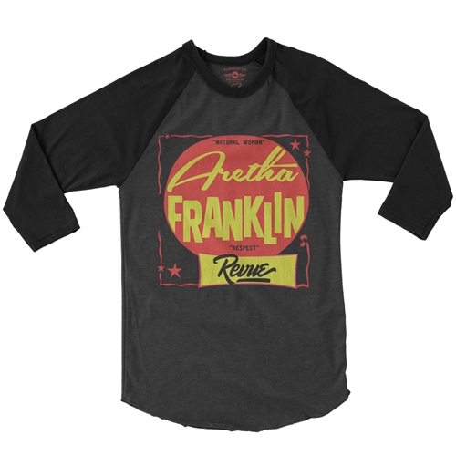 The Aretha Franklin Revue Baseball T-Shirt - raglanblackblacksleeve