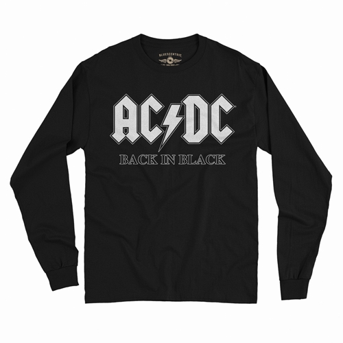 AC/DC Back in Black Album Cover Long Sleeve T-Shirt - longsleeveblack