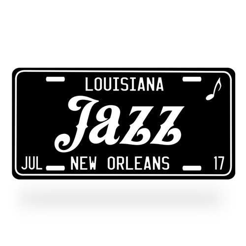 Jazz Music Car Tag METAL SIGN License Plate New Orleans Louisiana Color 