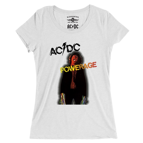 AC/DC Powerage Album Cover Ladies T Shirt - Relaxed Fit - ladieswhite
