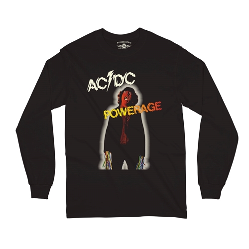 AC/DC Powerage Album Cover Long Sleeve T-Shirt - longsleeveblack