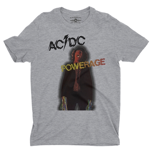 AC/DC Powerage Album Cover T-Shirt - Lightweight Vintage Style - heatherathletic