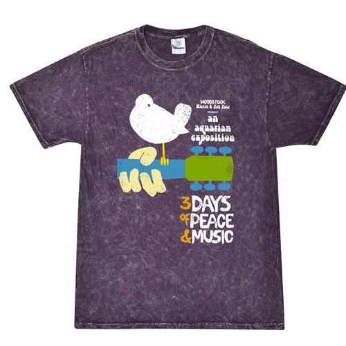 Woodstock Festival Poster T-Shirt - Purple Mineral Wash