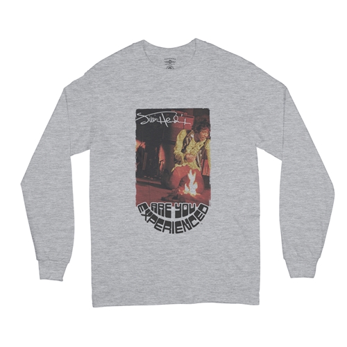 Jimi Hendrix Burning Guitar Long Sleeve T-Shirt - longsleeveathleticheather