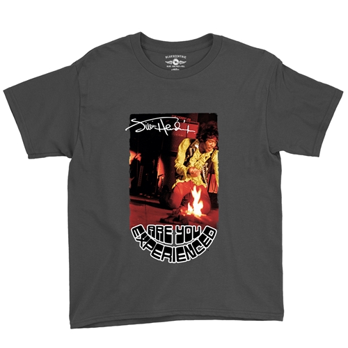 Jimi Hendrix Burning Guitar Youth T-Shirt - Lightweight Vintage Children & Toddlers - youthblack