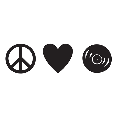 ONE LOVE Vinyl Decal Sticker Car Window Wall Bumper Peace Symbol Heart Reggae 