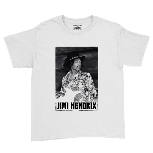 Jimi Hendrix Guitar Youth T-Shirt - Lightweight Vintage Children & Toddlers - youthwhite