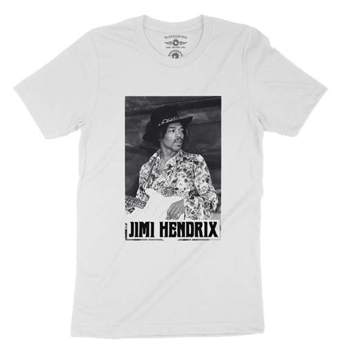 Jimi Hendrix Guitar T-Shirt - Lightweight Vintage Style - white