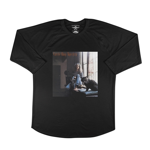 Carole King Tapestry Album Baseball T-Shirt - raglanblackblacksleeve