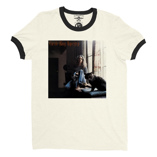 Carole King Tapestry Album Ringer T-Shirt - ringernaturalblacktrim