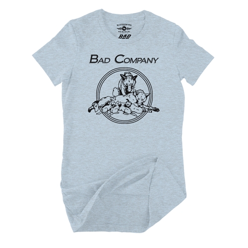 Bad Co Run With The Pack Ladies T Shirt - Relaxed Fit - ladiesheatherprismblue