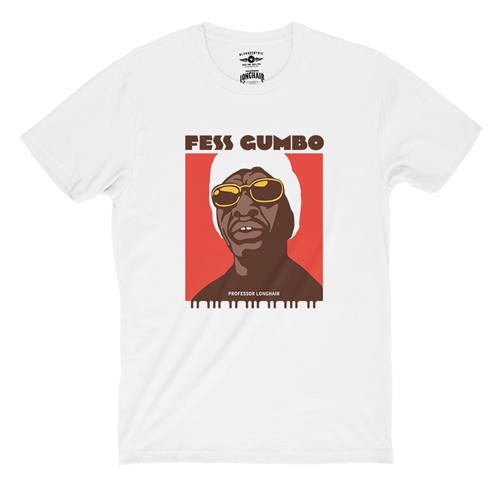 Professor Longhair Fess Gumbo T-Shirt - Lightweight Vintage Style - white