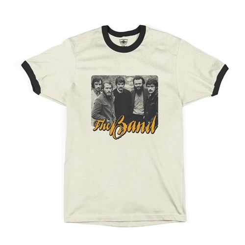 The Band Woodstock 1969 Ringer T-Shirt - ringernaturalblacktrim