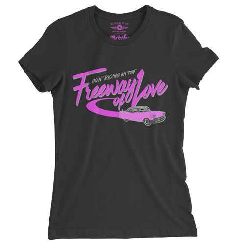 Aretha Franklin Freeway of Love Ladies T Shirt - Relaxed Fit - ladiesblack
