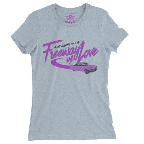 Aretha Franklin Freeway of Love Ladies T Shirt - Relaxed Fit - ladiesheatherprismblue