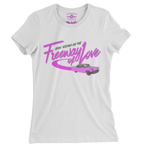 Aretha Franklin Freeway of Love Ladies T Shirt - Relaxed Fit - ladieswhite