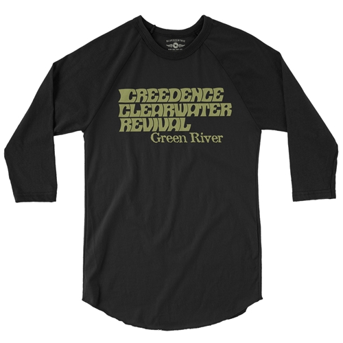 Creedence Green River 45 Baseball T-Shirt - raglanblackblacksleeve