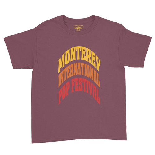 Monterey Pop Festival Red Ombre Youth T-Shirt - Lightweight Vintage Children & Toddlers - youthheathermaroon