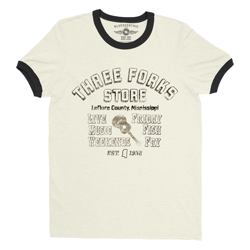 Three Forks Store Mississippi Ringer T-Shirt - ringernaturalblacktrim