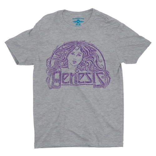 Vintage Genesis Hair Logo Tee T-Shirt - Lightweight Vintage Style - vintageathleticheather