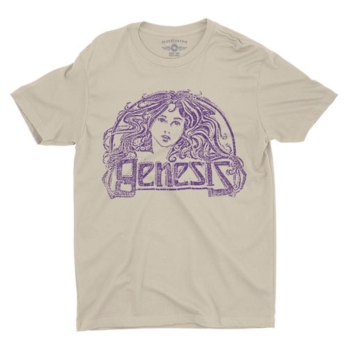 Vintage Genesis Hair Logo Tee T-Shirt - Lightweight Vintage Style - vintagecream