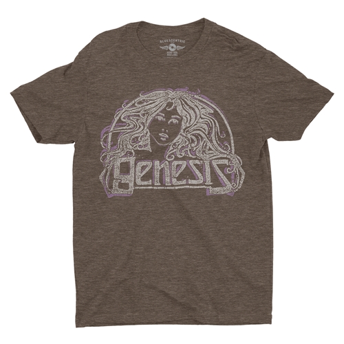 Vintage Genesis Hair Logo Tee T-Shirt - Lightweight Vintage Style - vintageheatherbrown