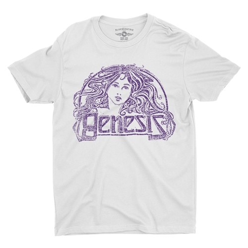 Vintage Genesis Hair Logo Tee T-Shirt - Lightweight Vintage Style - vintagewhite
