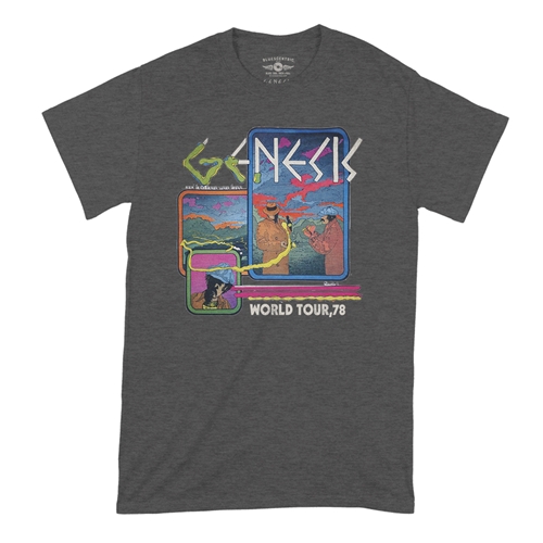 Genesis 1978 Tour T-Shirt - Classic Heavy Cotton - classicheathergrey
