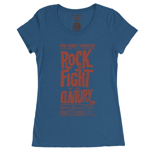 Rock Fight of the Century Cheech and Chong Ladies T Shirt - Relaxed Fit - ladiesblue