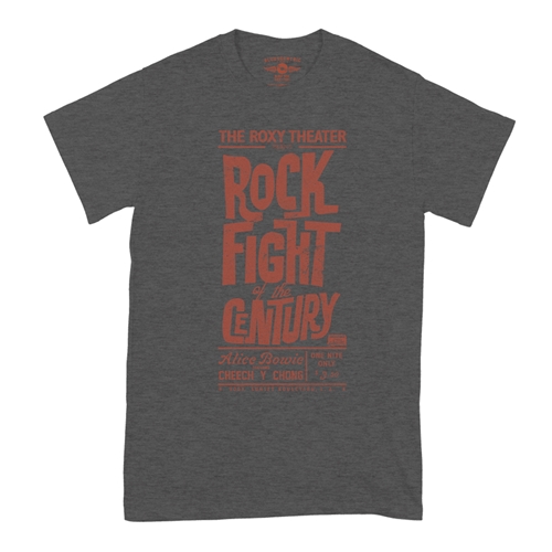 Rock Fight of the Century Cheech and Chong T-Shirt - Classic Heavy Cotton - classicheathergrey