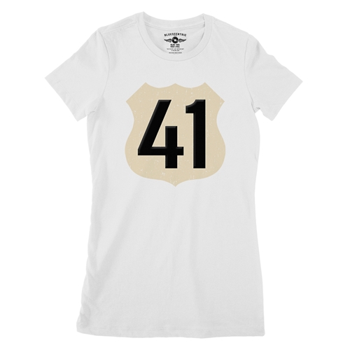 Highway 41 Ladies T Shirt - Relaxed Fit - ladieswhite