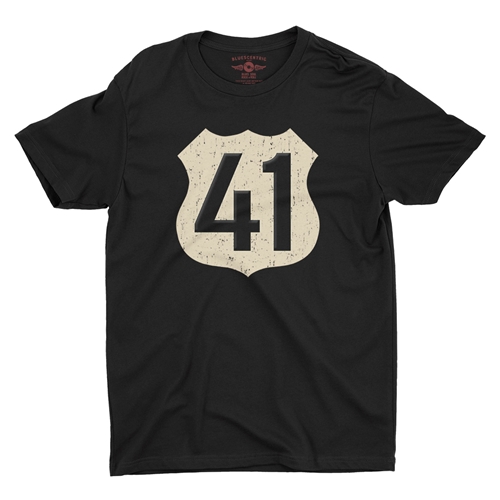 Highway 41 T-Shirt - Lightweight Vintage Style - vintageblack
