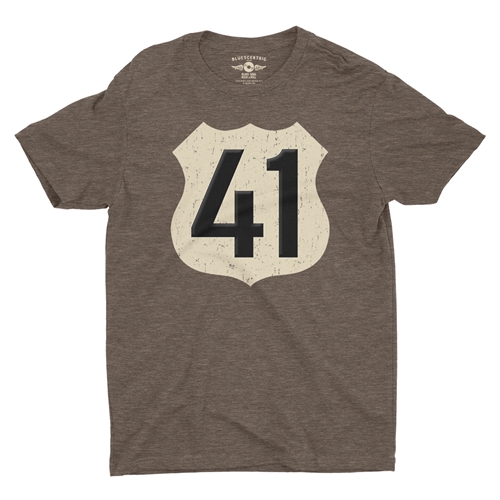 Highway 41 T-Shirt - Lightweight Vintage Style - vintageheatherbrown