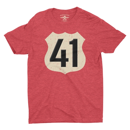 Highway 41 T-Shirt - Lightweight Vintage Style - vintageheatherred