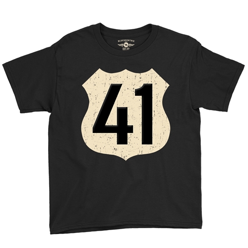 Highway 41 Youth T-Shirt - Lightweight Vintage Children & Toddlers - youthblack