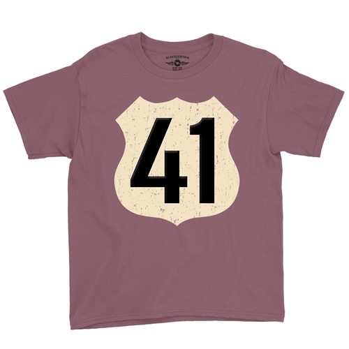 Highway 41 Youth T-Shirt - Lightweight Vintage Children & Toddlers - youthheathermaroon