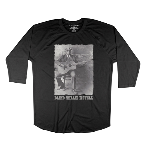Blind Willie McTell Baseball T-Shirt - raglanblackblacksleeve