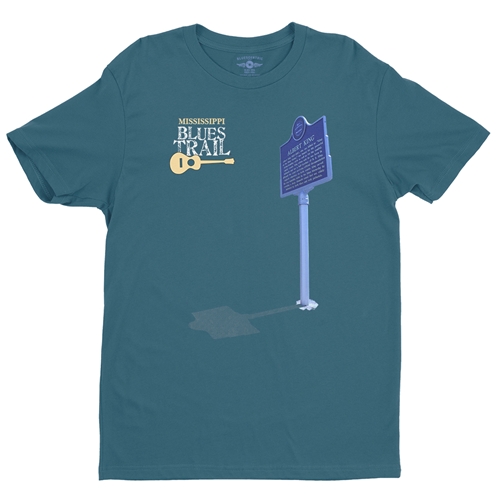 Mississippi Blues Trail Albert King T-Shirt - Lightweight Vintage Style - vintagedeepteal